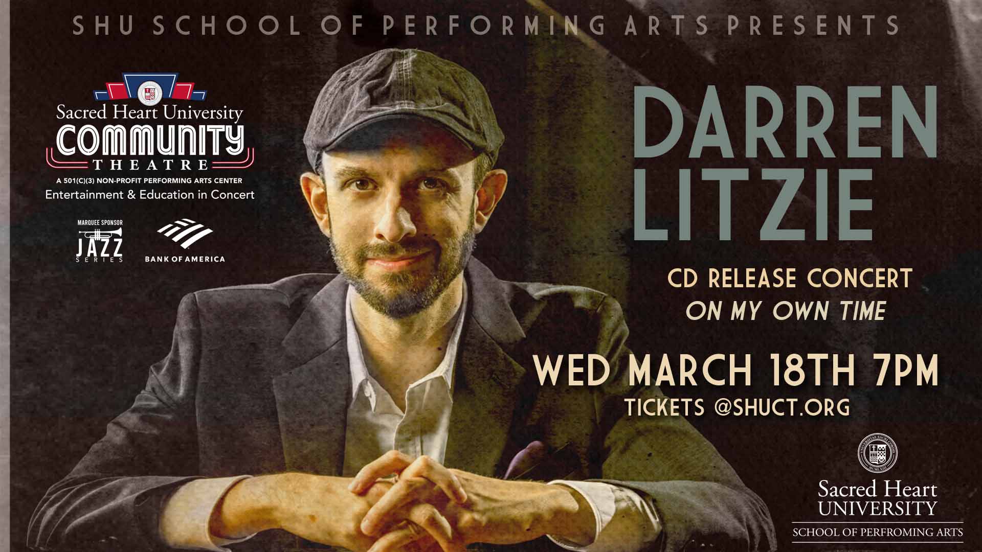 SHU School of Performing Arts Presents: Faculty member Darren Litzie CD Release Concert – On My Own Time